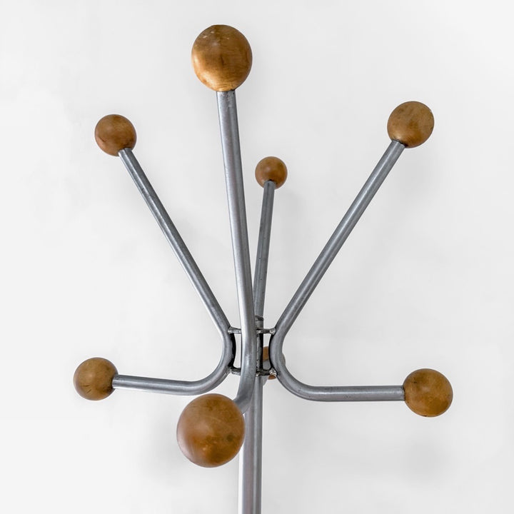 Porte-manteaux perroquet ancien bois et métal