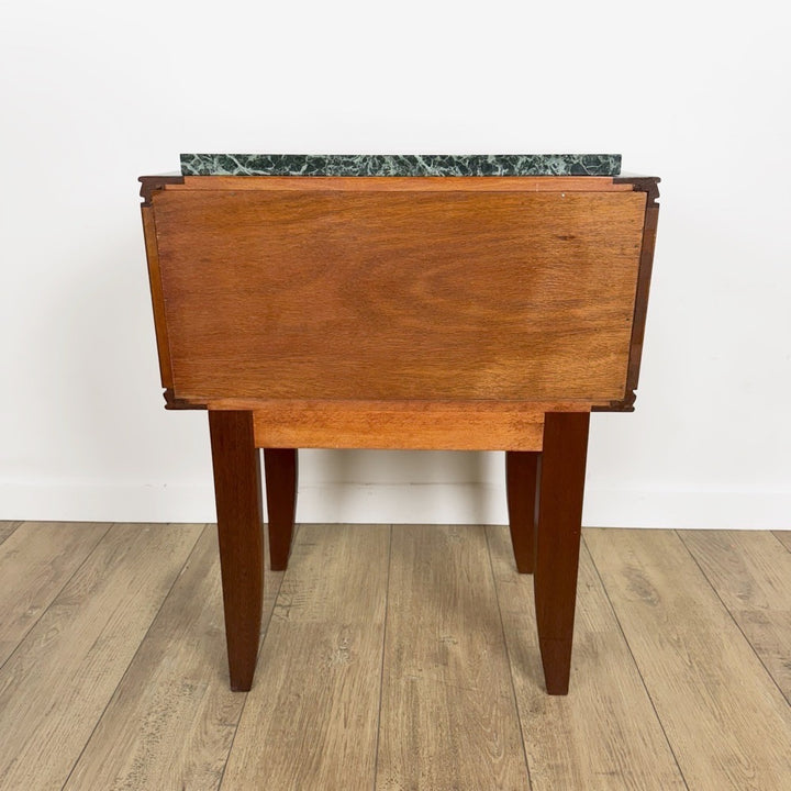 Chevets ou tables d'appoint chêne et marbre vert de mer