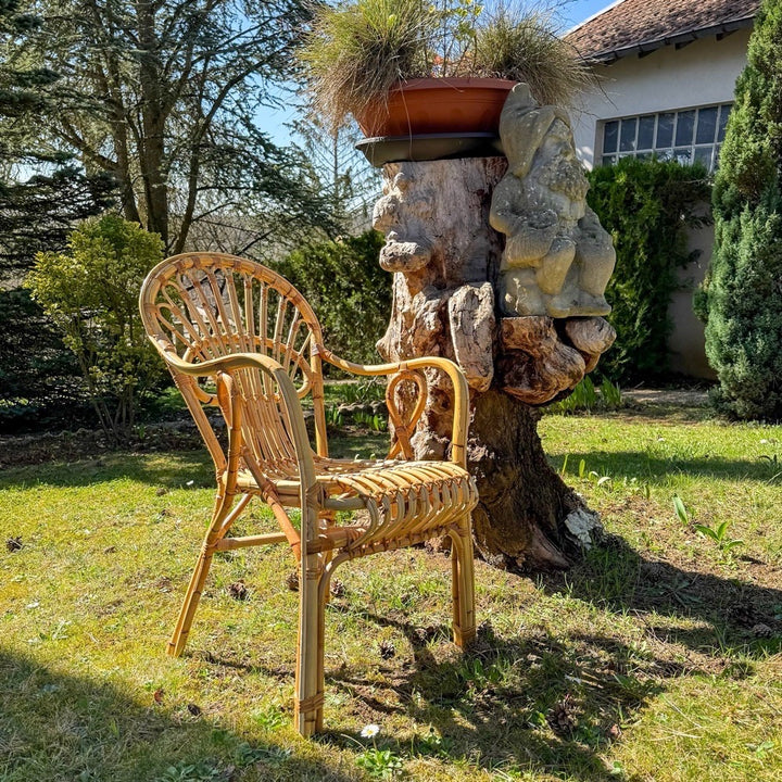 Fauteuil bambou et rotin adulte années 60