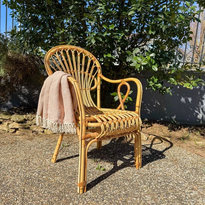 Fauteuil bambou et rotin adulte années 60