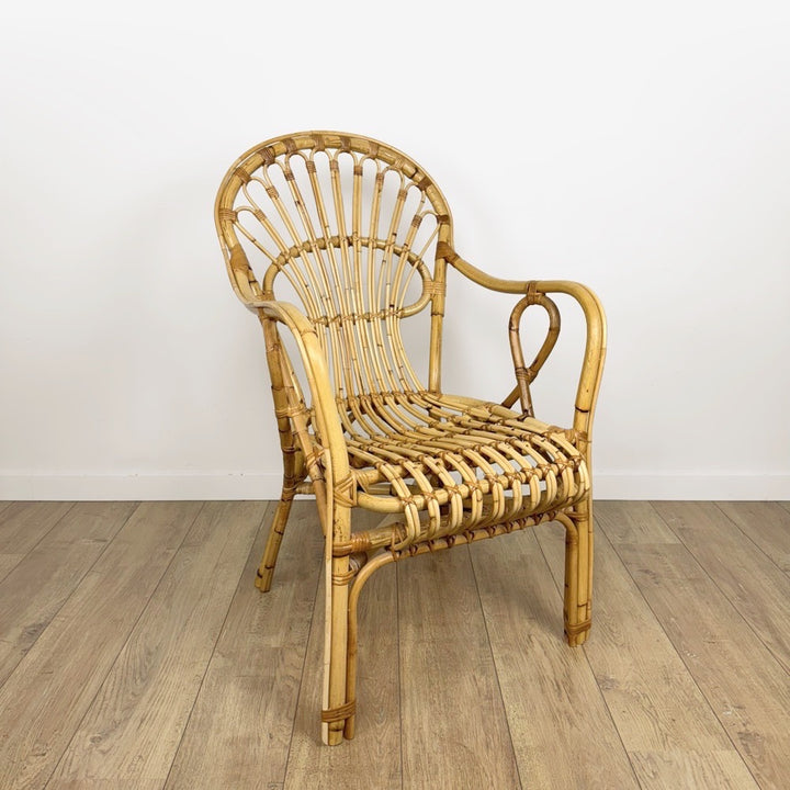 Fauteuil bambou et rotin adulte années 60