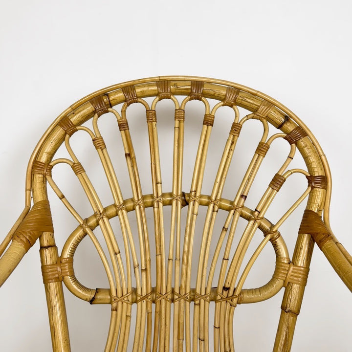 Fauteuil bambou et rotin adulte années 60