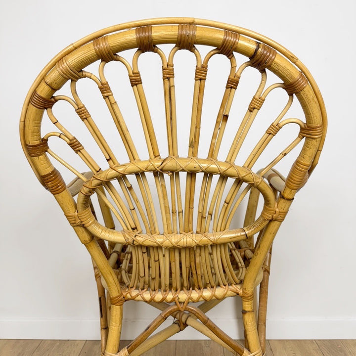 Fauteuil bambou et rotin adulte années 60