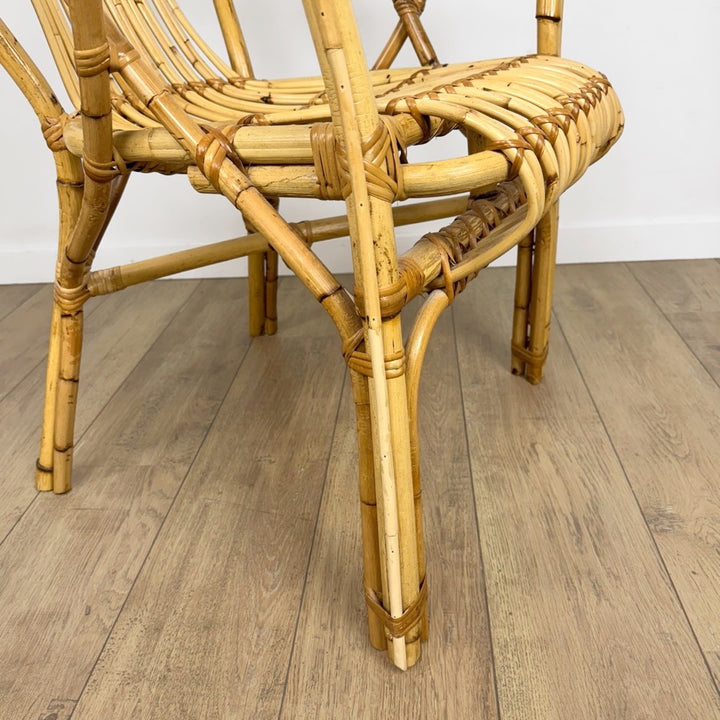 Fauteuil bambou et rotin adulte années 60