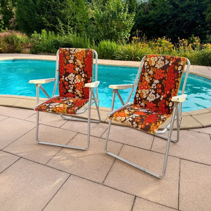 Paire de chaises pliantes Kettler années 70
