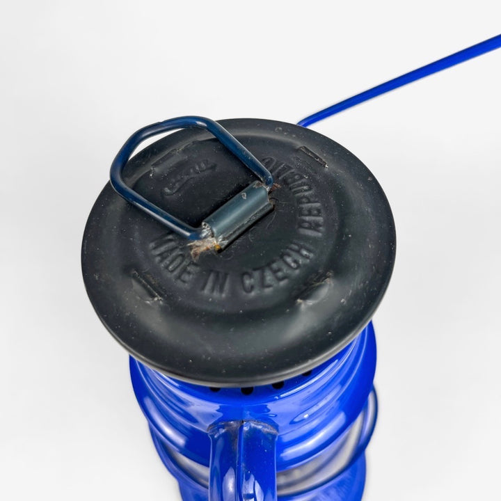 Lampe tempête vintage Meva 863 bleu électrique