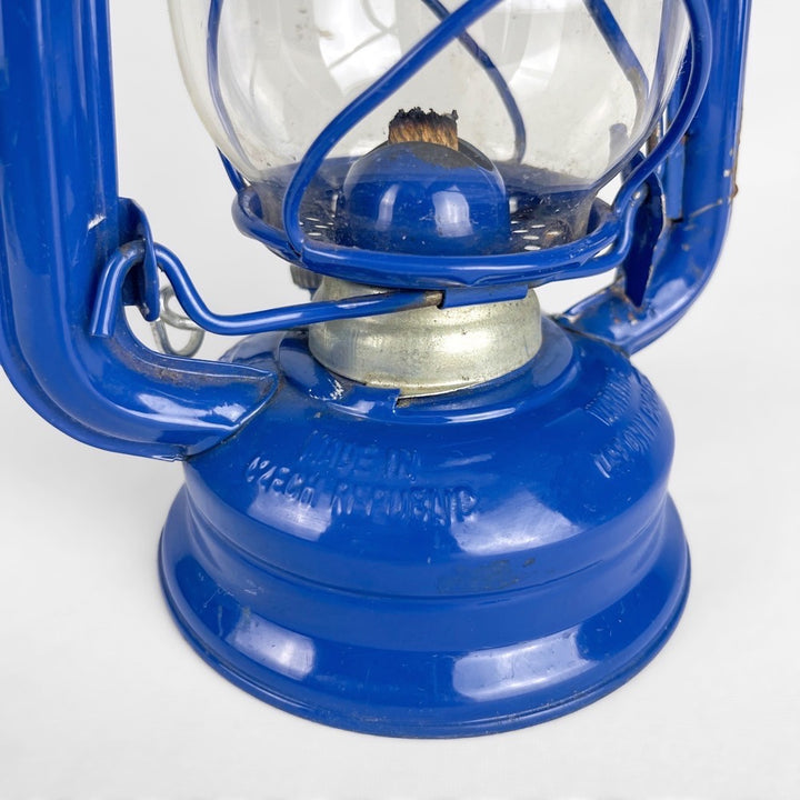 Lampe tempête vintage Meva 863 bleu électrique