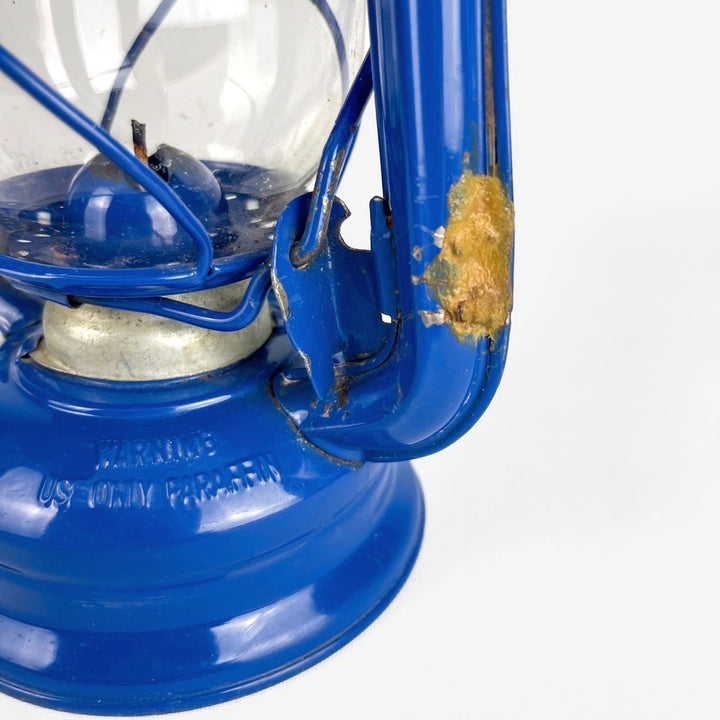 Lampe tempête vintage Meva 863 bleu électrique