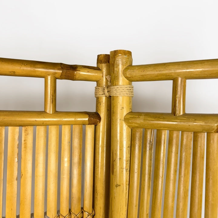 Paravent vintage en rotin et  bambou 3 volets
