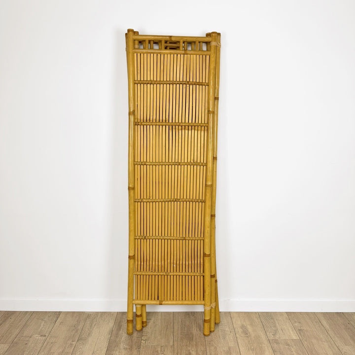 Paravent vintage en rotin et  bambou 3 volets