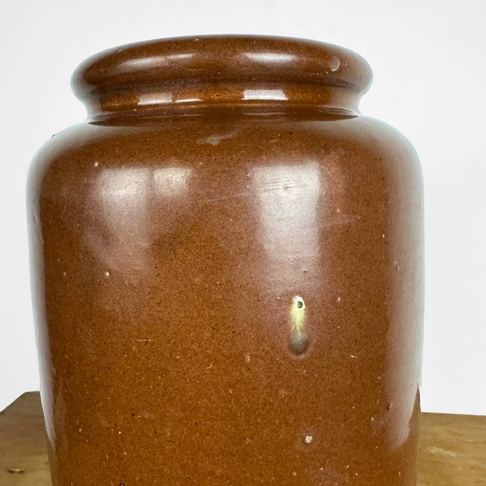 Grand vase en grès vernissé chocolat Manufacture Bourdon Frères Paris 1900