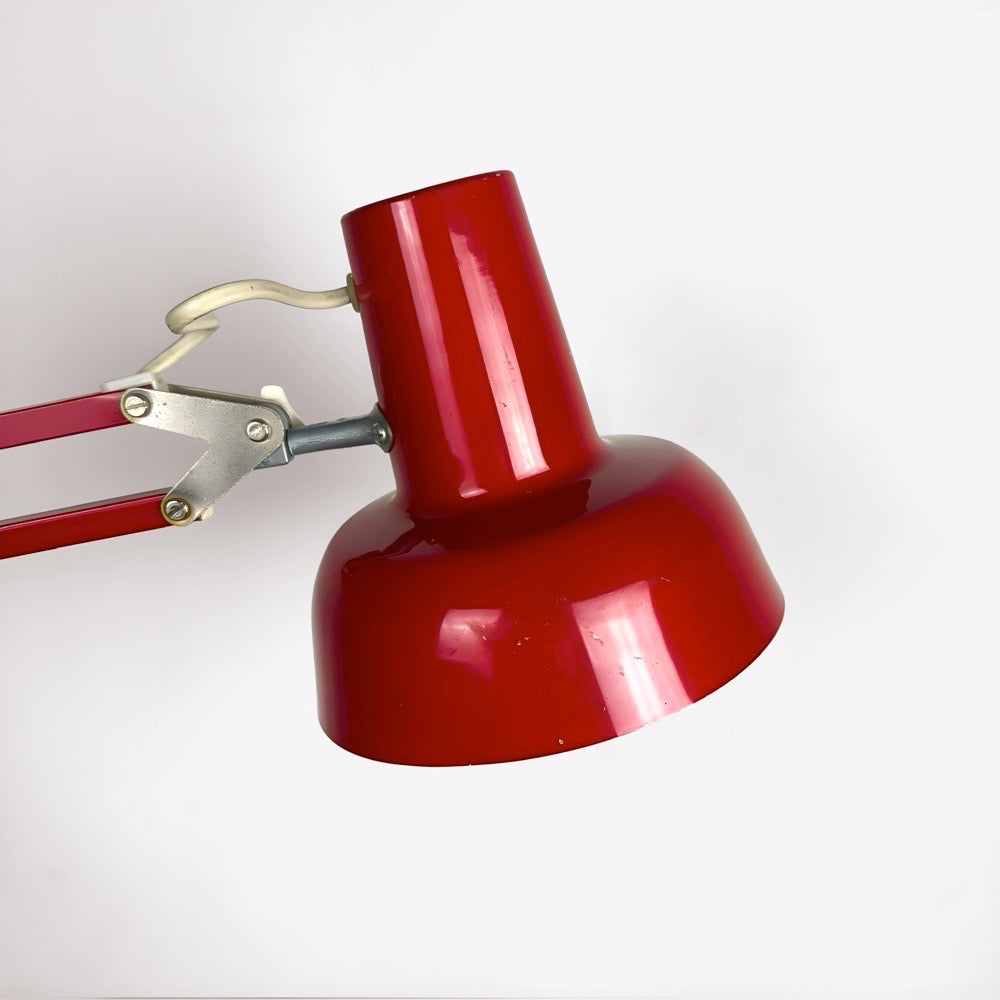 Lampe architecte rouge VEB Raumleuchte Zeulenroda RDA années 70