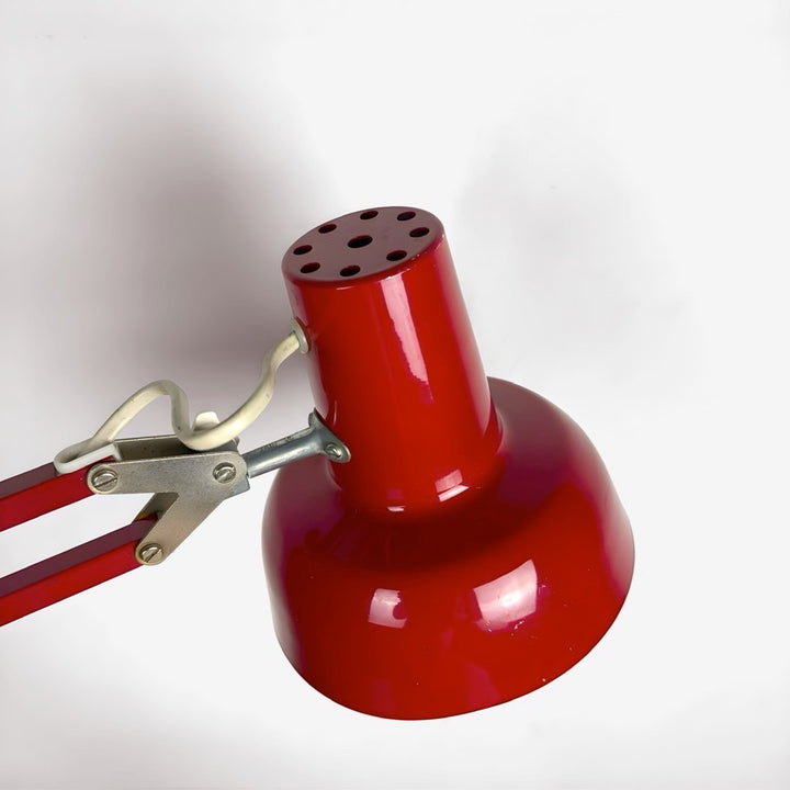 Lampe architecte rouge VEB Raumleuchte Zeulenroda RDA années 70