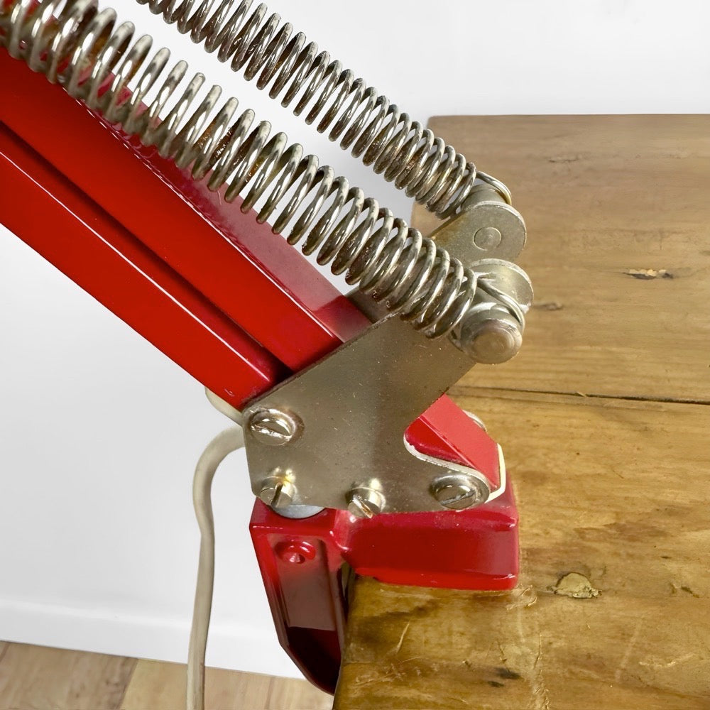 Lampe architecte rouge VEB Raumleuchte Zeulenroda RDA années 70