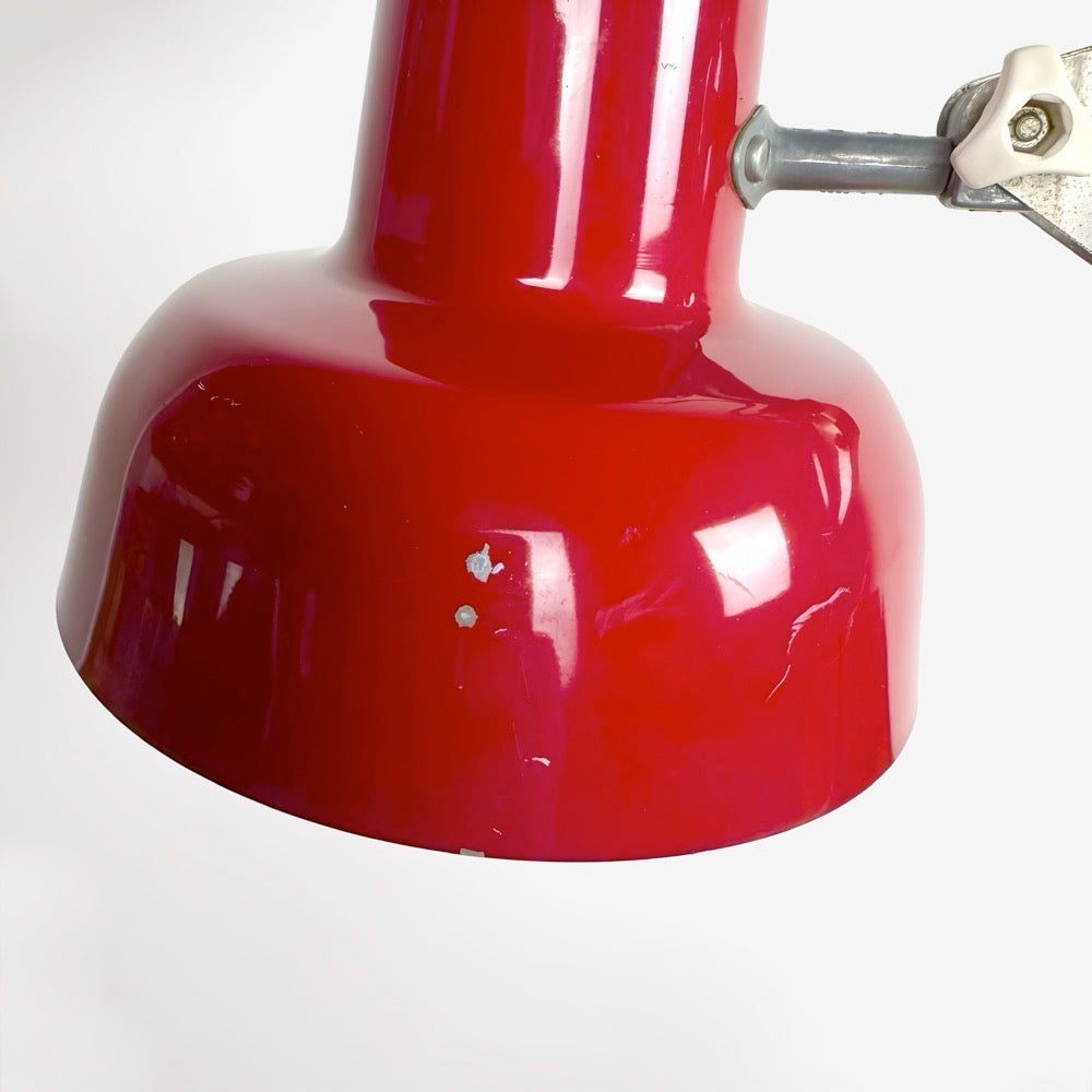 Lampe architecte rouge VEB Raumleuchte Zeulenroda RDA années 70