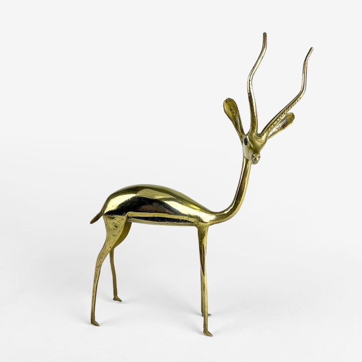 Antilope et son petit en laiton années 70