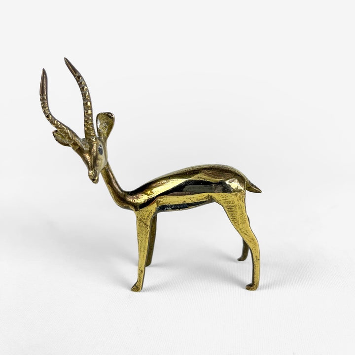Antilope et son petit en laiton années 70