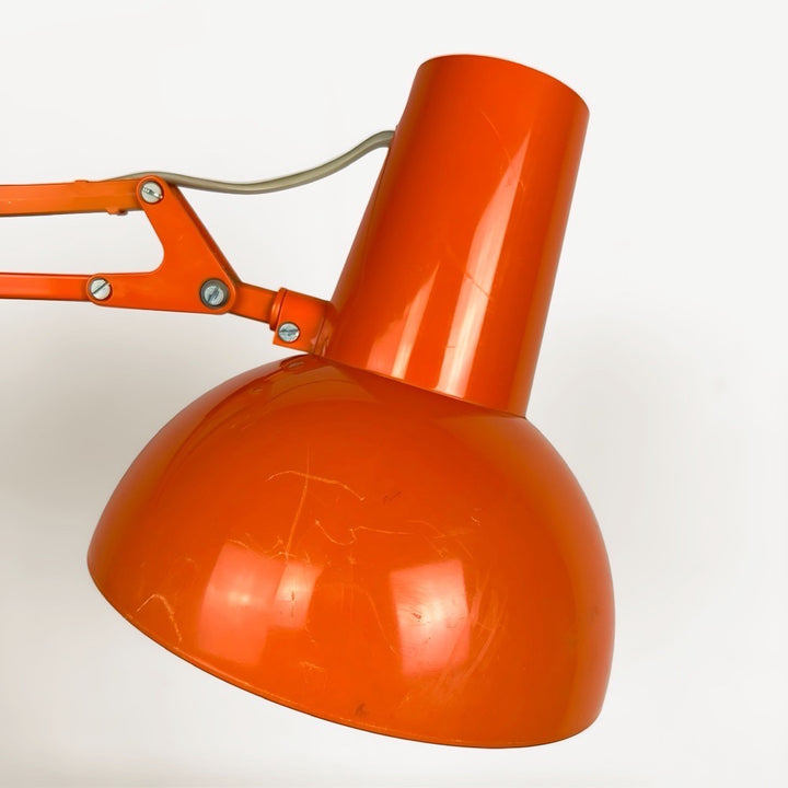 Lampe d'architecte VDE plastique orange années 80