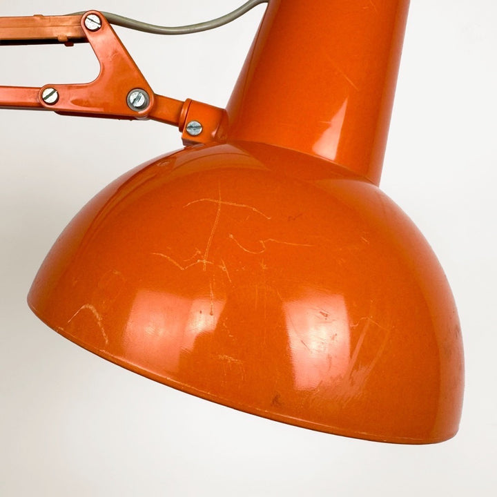 Lampe d'architecte VDE plastique orange années 80