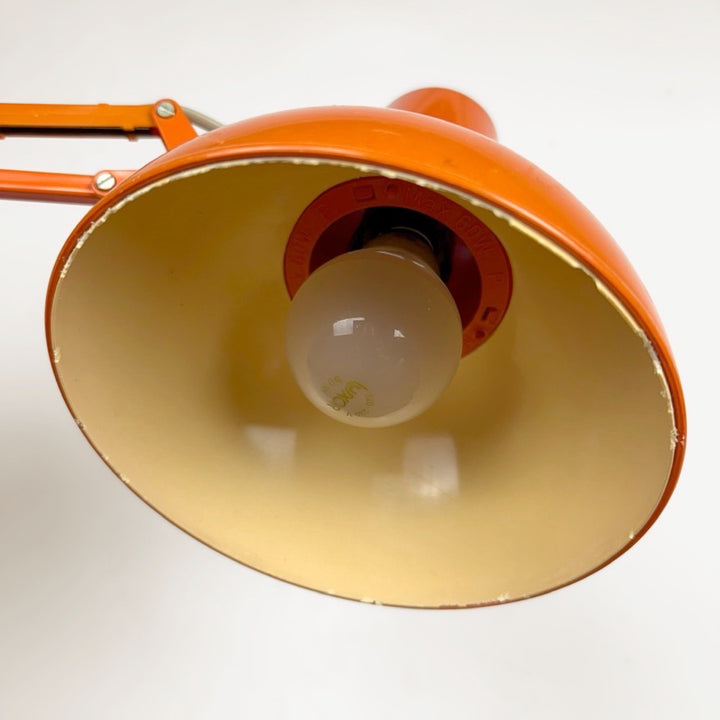 Lampe d'architecte VDE plastique orange années 80