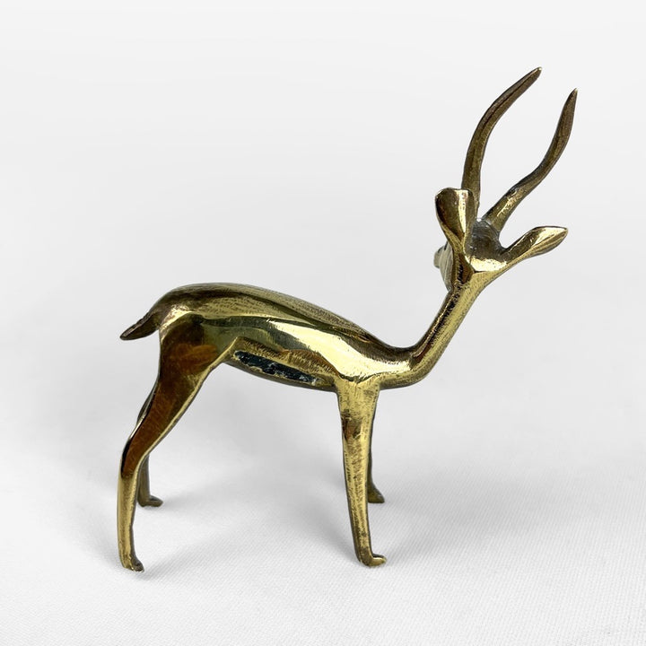 Antilope et son petit en laiton années 70