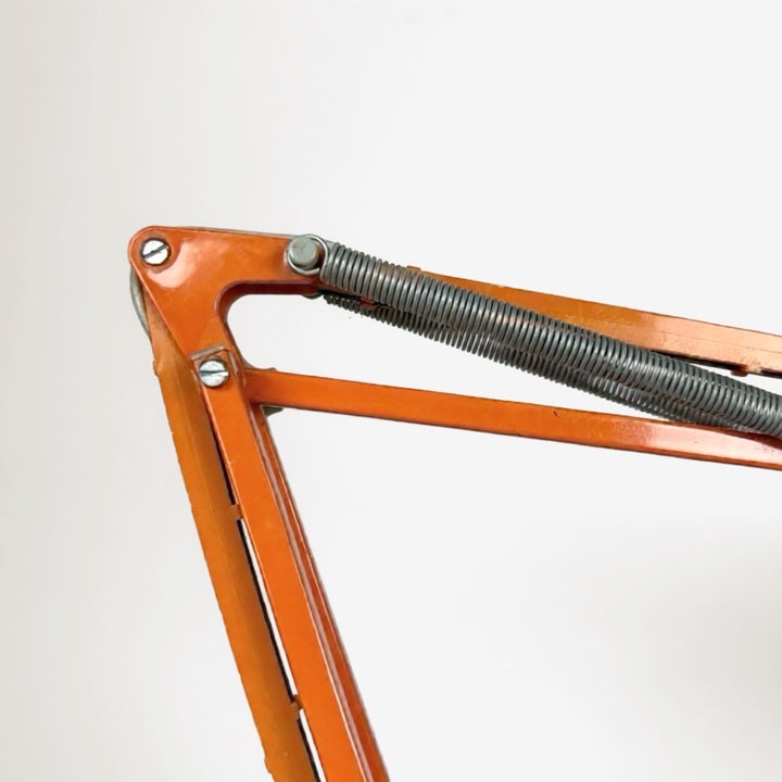 Lampe d'architecte VDE plastique orange années 80