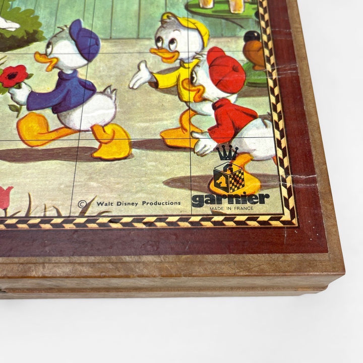 Boîte de 24 cubes en bois Garnier illustrations Walt Disney