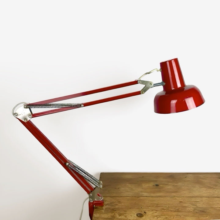 Lampe architecte rouge VEB Raumleuchte Zeulenroda RDA années 70