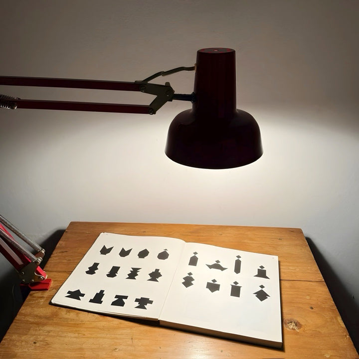 Lampe architecte rouge VEB Raumleuchte Zeulenroda RDA années 70