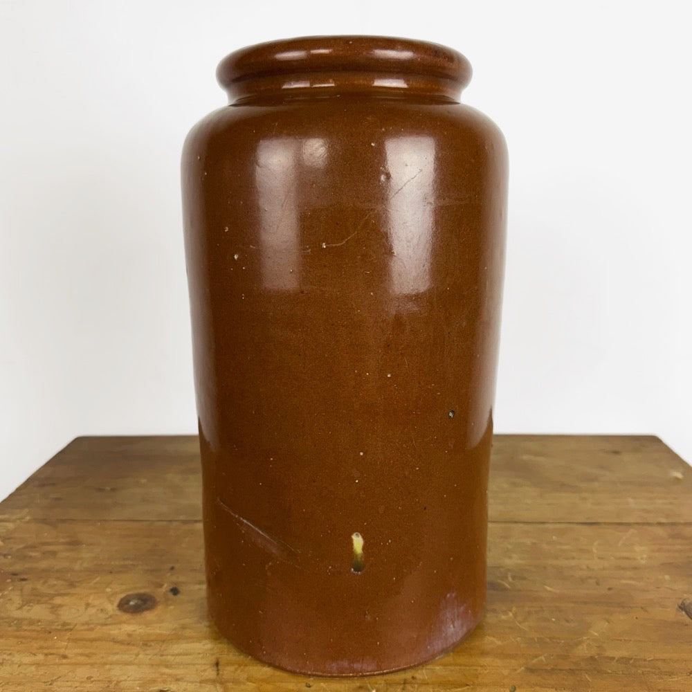Grand vase en grès vernissé chocolat Manufacture Bourdon Frères Paris 1900