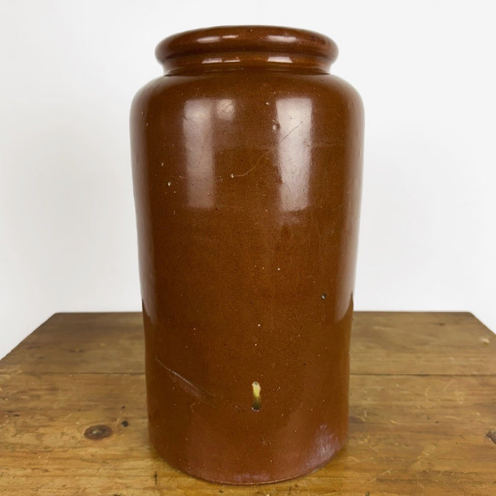 Grand vase en grès vernissé chocolat Manufacture Bourdon Frères Paris 1900
