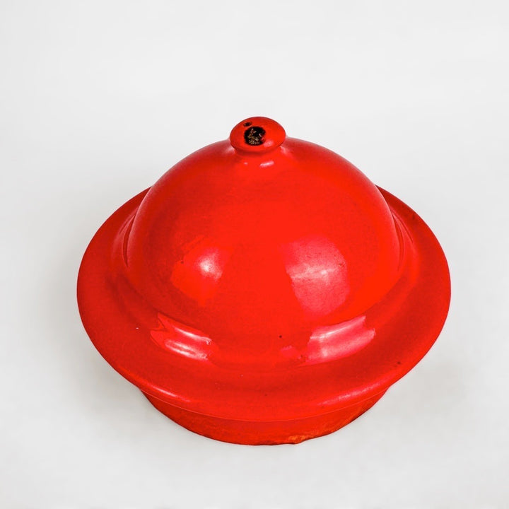 Bouilloire en tôle émaillée rouge