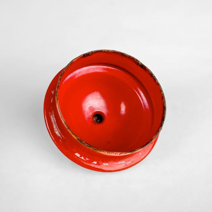 Bouilloire en tôle émaillée rouge