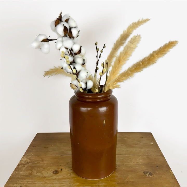 Grand vase en grès vernissé chocolat Manufacture Bourdon Frères Paris 1900