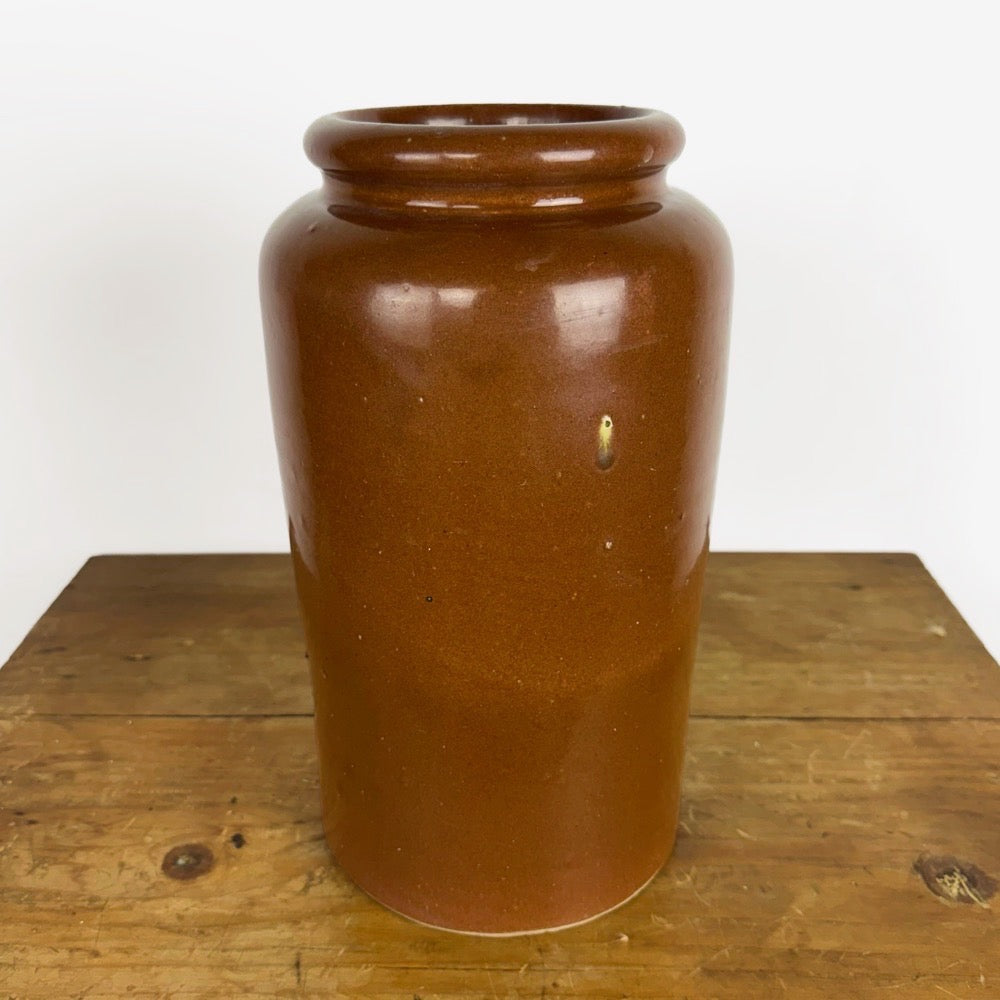Grand vase en grès vernissé chocolat Manufacture Bourdon Frères Paris 1900