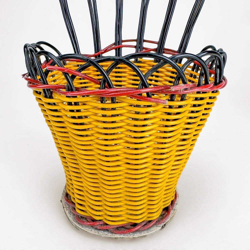 Duo de portes-plantes muraux fils scoubidou années 60