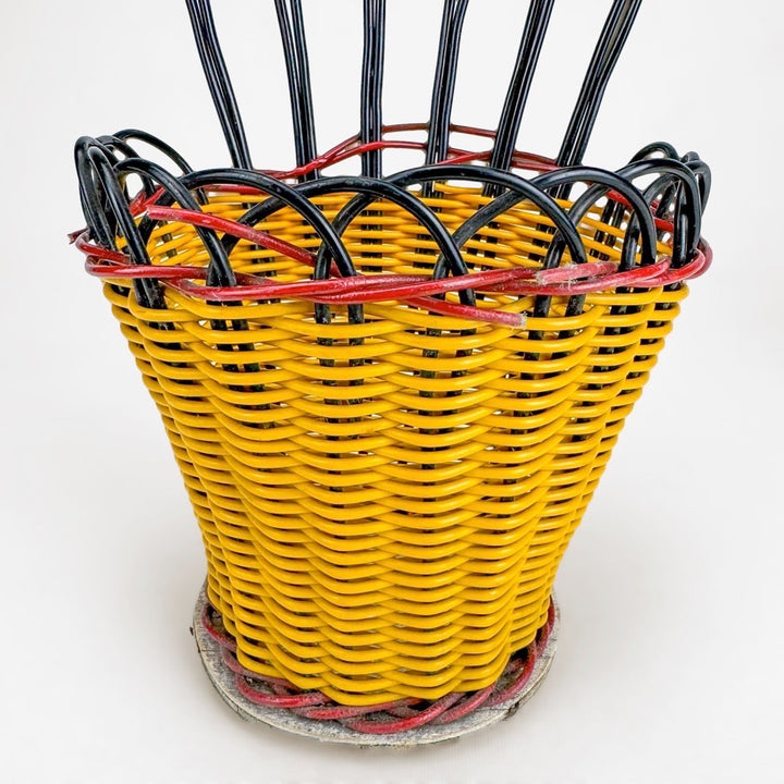 Duo de portes-plantes muraux fils scoubidou années 60