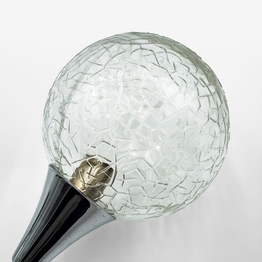 Paire d'appliques Space Age verre craquelé et chrome