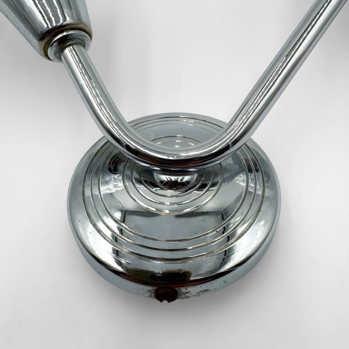 Paire d'appliques Space Age verre craquelé et chrome