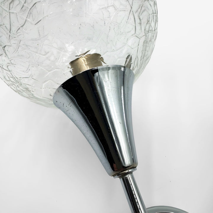 Paire d'appliques Space Age verre craquelé et chrome