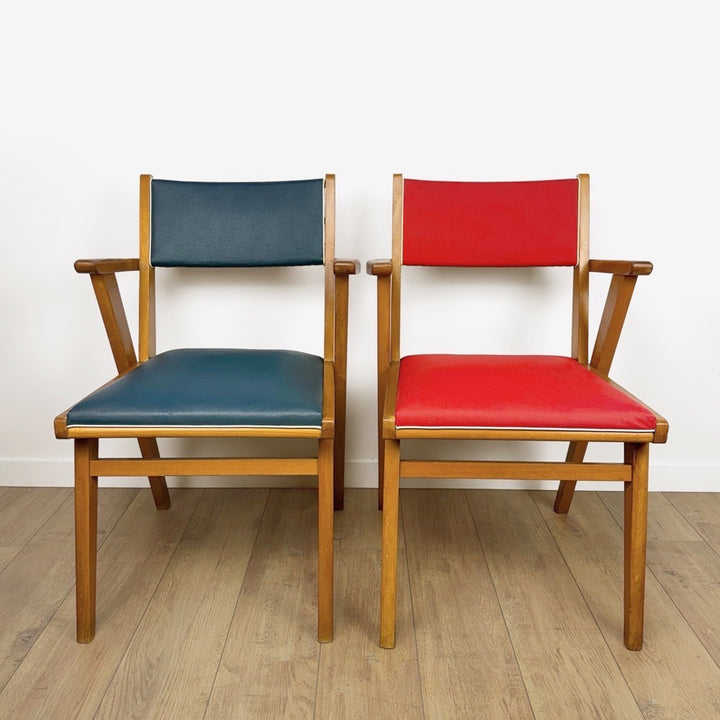 Paire de fauteuils bridges scandinaves années 50