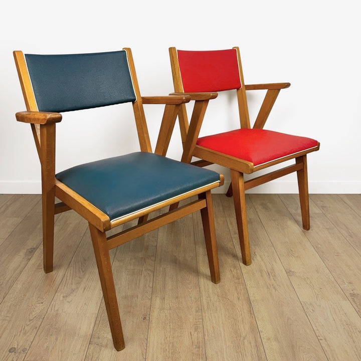 Paire de fauteuils bridges scandinaves années 50