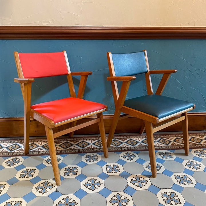 Paire de fauteuils bridges scandinaves années 50