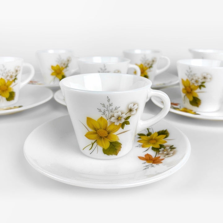 Tasses à thé Pyrex England modèle "Automne Glory" années 60