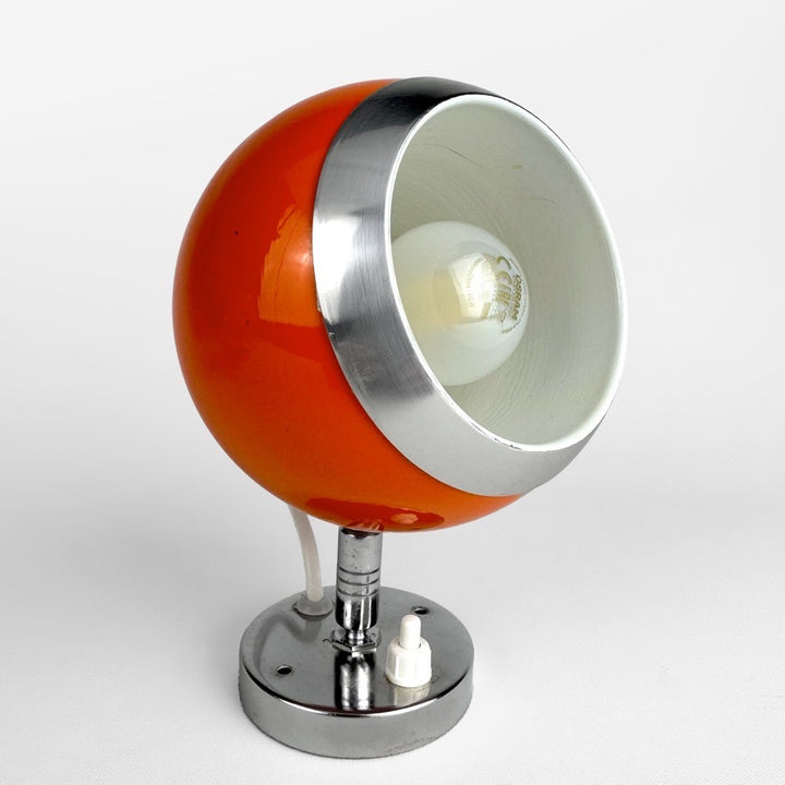 Paire d'appliques murales Eyeball orange années 70