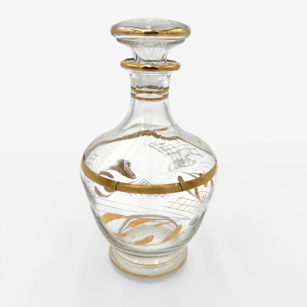 Service à porto vintage verre et dorures