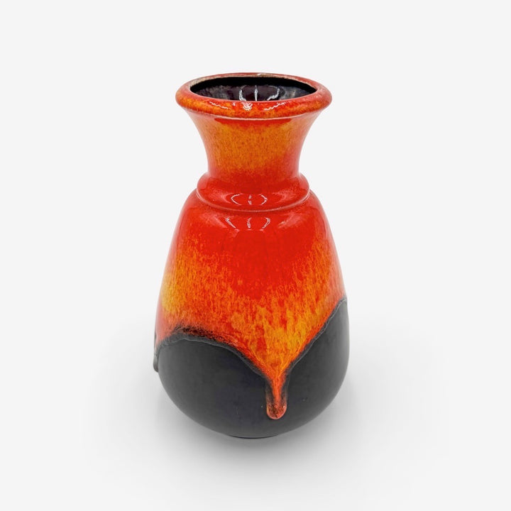 Vase Bay Keramik Fat Lava orange émaillé 70's