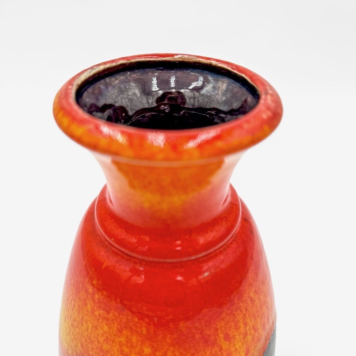 Vase Bay Keramik Fat Lava orange émaillé 70's