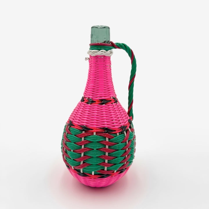 Duo de bouteilles fils scoubidou vintage