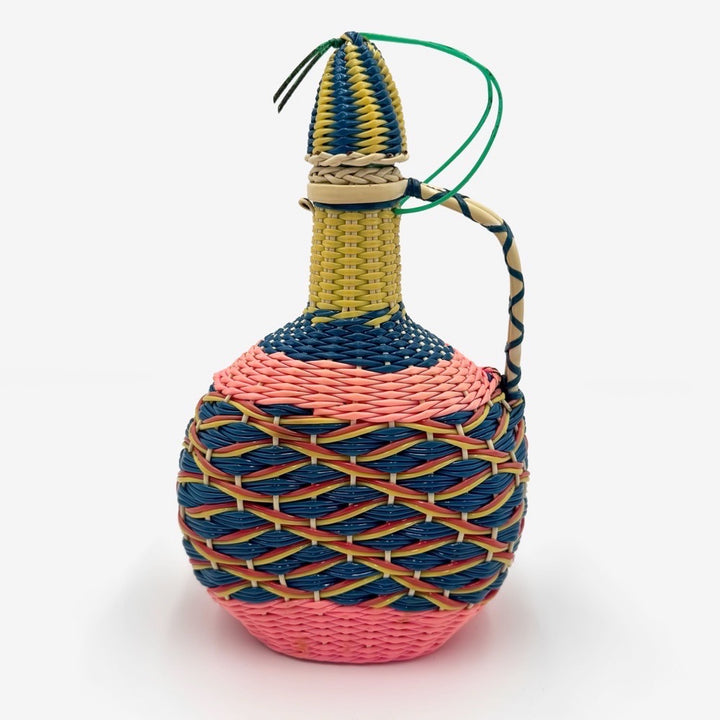Duo de bouteilles fils scoubidou vintage